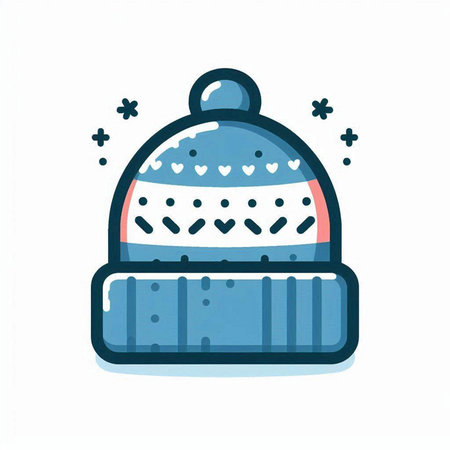 Winter hat icon. Vector illustration in doodle style isolated on white background.のイラスト素材