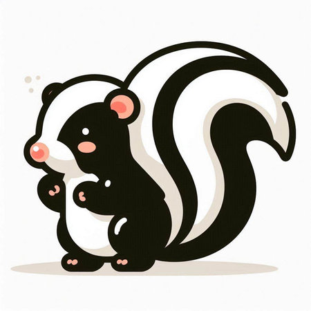 cute skunk on white background, vector illustration, eps10のイラスト素材