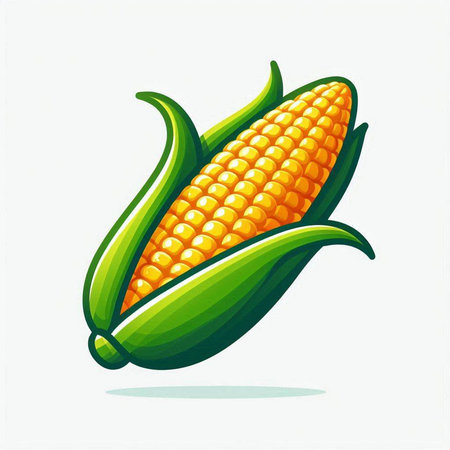 Illustration of corncob on white background. Vector illustration.のイラスト素材
