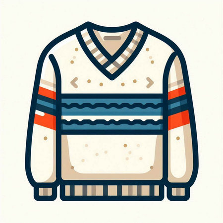 Hippie sweater isolated on a white background. Vector illustration.のイラスト素材