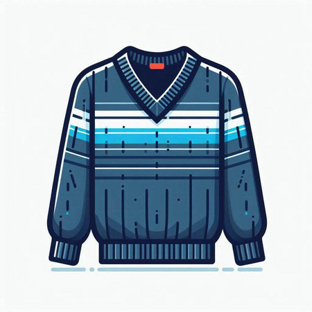 Winter sweater isolated on white background. Vector illustration in flat style.のイラスト素材