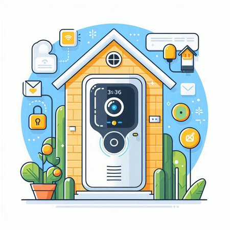 Smart home security concept. Modern flat design vector illustration for web and mobile website.のイラスト素材