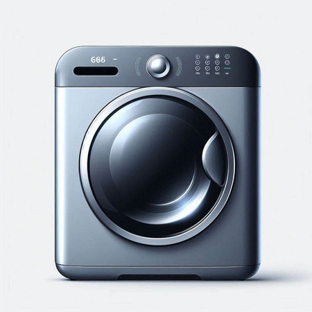Washing machine isolated on a white background. 3d render.のイラスト素材