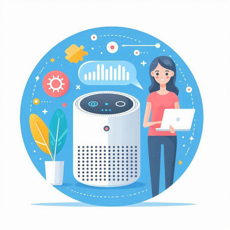 Woman working on a laptop at home. Remote work. Vector illustrationのイラスト素材