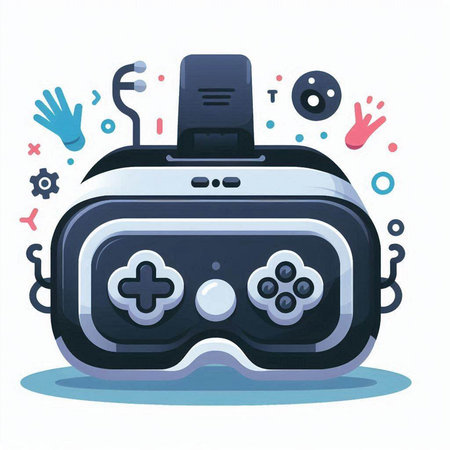 Gamepad vector illustration. Game controller in cartoon style. Gaming equipment.のイラスト素材