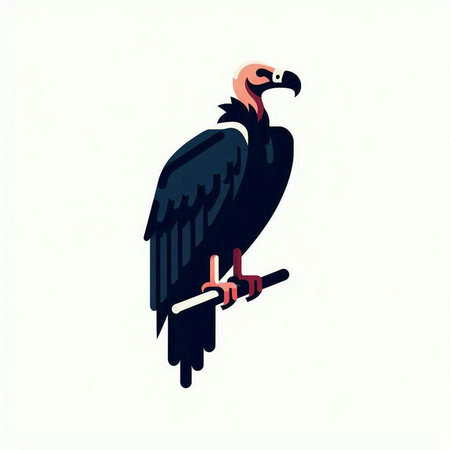 vulture on a white background, vector illustration, eps 10のイラスト素材
