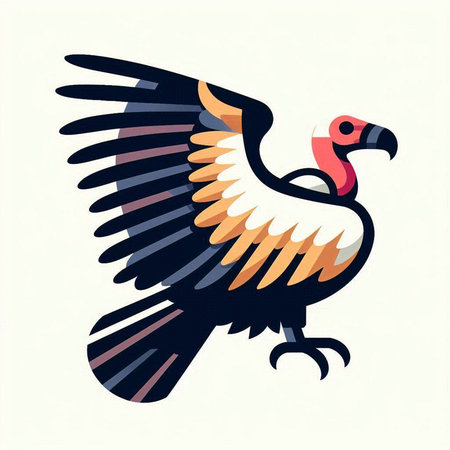 Vulture. Vector illustration. Vintage style. Graphic design element.のイラスト素材
