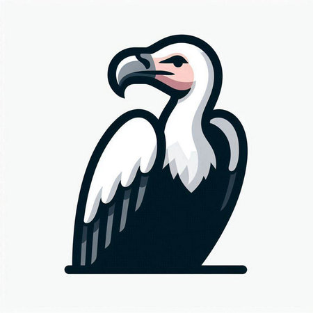 Eagle icon. Vector illustration of a vulture on a white background.のイラスト素材