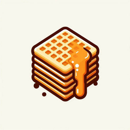 Wafers with honey. Isometric icon. Vector illustration.のイラスト素材