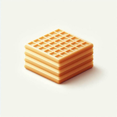 Wafers isolated on a white background. 3d illustration.のイラスト素材