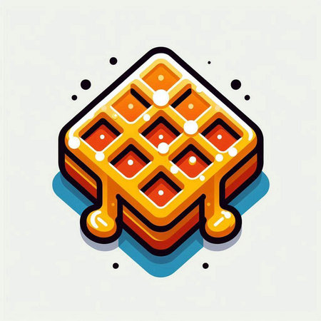 Waffle icon, isometric 3d illustration, thin line designのイラスト素材