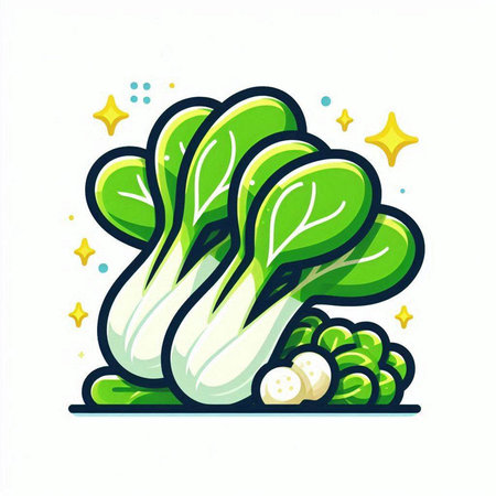 Bok choy (chinese cabbage) vegetable vector illustration.のイラスト素材
