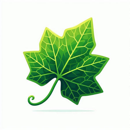 Green leaf on a white background. Vector illustration for your design.のイラスト素材