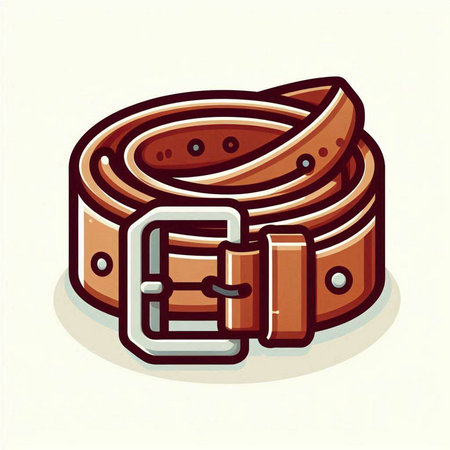 Illustration of a belt with a buckle on a white background.のイラスト素材