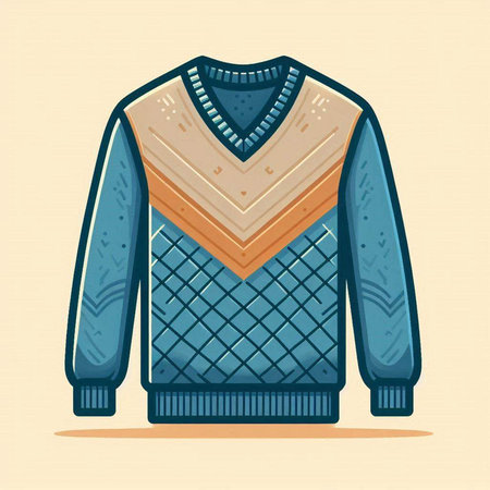 Knitted sweater. Winter clothing. Vector illustration in cartoon style.のイラスト素材