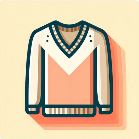 Vector illustration of a knitted sweater on a light background in retro styleのイラスト素材