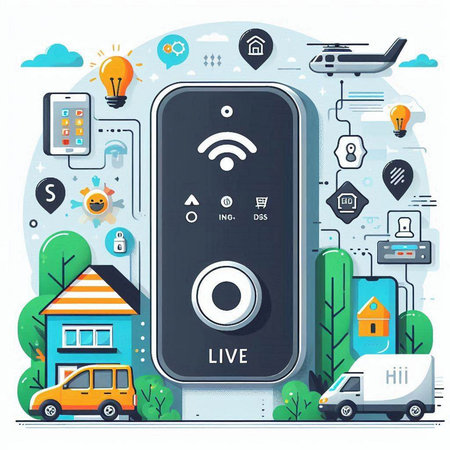 Smart home control system. Smart home control system. Vector illustration.のイラスト素材