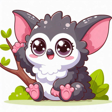 Cute cartoon hedgehog sitting on a tree. Vector illustration.のイラスト素材