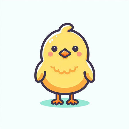 Cute little chicken. Vector illustration in a flat cartoon style.のイラスト素材