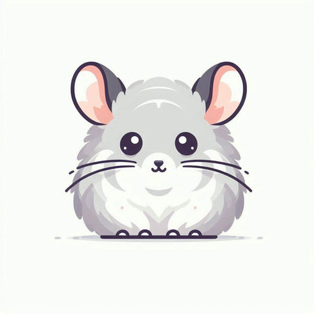 Cute little mouse. Vector illustration. Isolated on white background.のイラスト素材