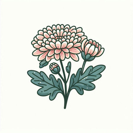 Chrysanthemum flower vector illustration. Hand drawn sketch.のイラスト素材