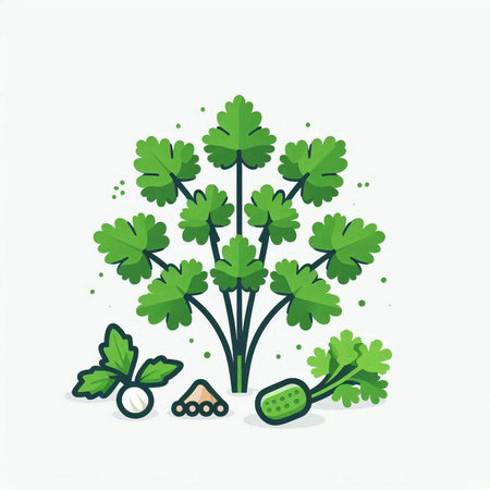 parsley vector illustration, parsley icon, parsley iconのイラスト素材
