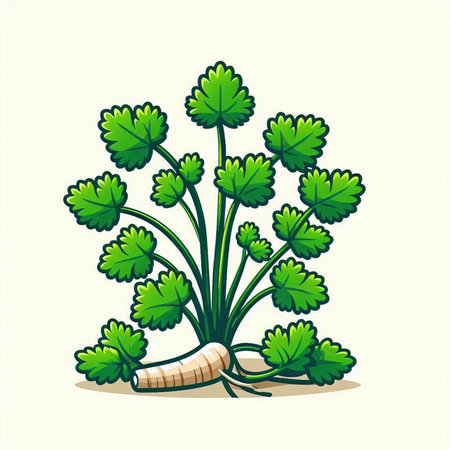 Parsley, vector illustration, isolated on a white background.のイラスト素材