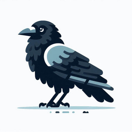 Crow. Vector illustration. Isolated on a white background.のイラスト素材