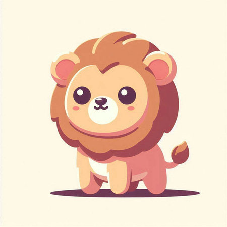 Cute cartoon lion. Vector illustration of a cute cartoon animal.のイラスト素材