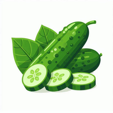 Cucumber vector illustration. Cucumber isolated on white background.のイラスト素材