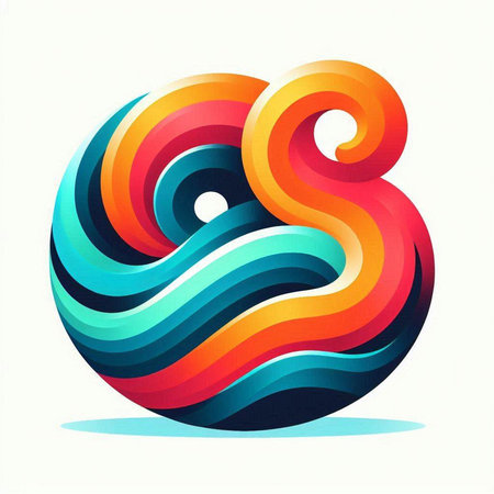 Abstract colorful 3d shape. Vector design element for corporate identity.のイラスト素材