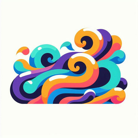 abstract colorful wave isolated on white background. vector illustration EPS10のイラスト素材