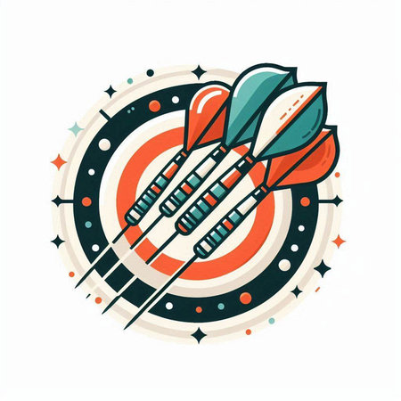 Darts doodle vector illustration. Hand drawn vector illustration.のイラスト素材