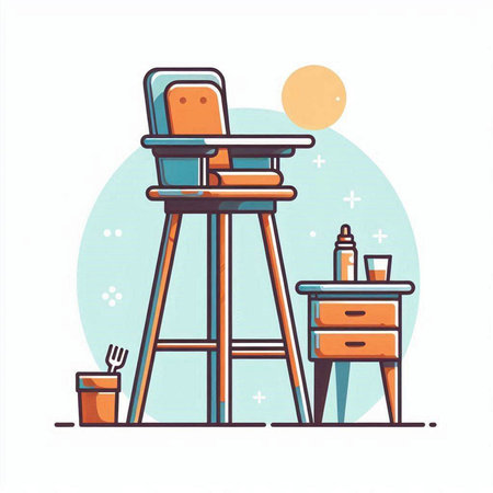 Furniture flat color vector illustration. Furniture in cartoon style.のイラスト素材