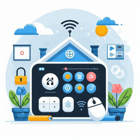 Smart home concept. Flat design modern vector illustration concept for website and mobile website development.のイラスト素材