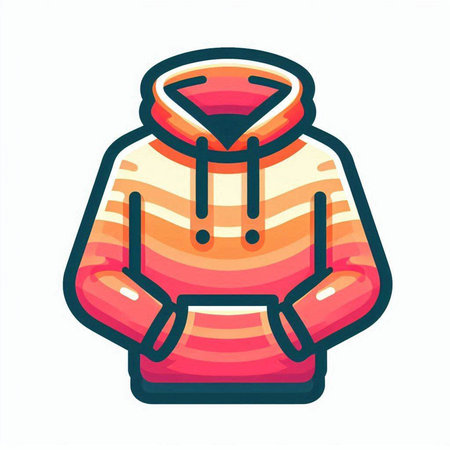 Colorful hoodie icon in flat style isolated on white background. Vector illustration.のイラスト素材