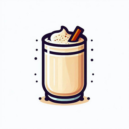 Coffee latte in a glass with a cinnamon stick. Vector illustration.のイラスト素材