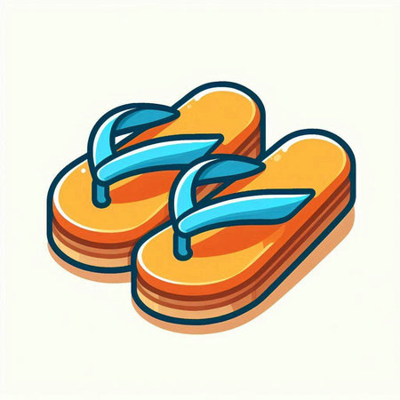 Flip flops isolated on white background. Vector illustration in cartoon style.のイラスト素材