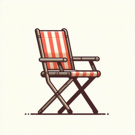 Illustration of a beach chair on a white background. Vector illustrationのイラスト素材