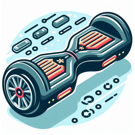 Self-balancing electric self-balancing scooter. Vector illustration.のイラスト素材