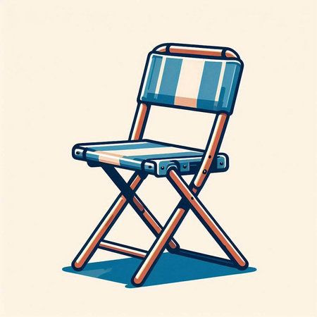Illustration of a director's chair on a light background. Vector illustrationのイラスト素材