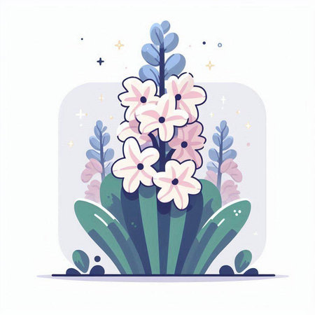 Flowers in a vase. Vector illustration in flat style.のイラスト素材