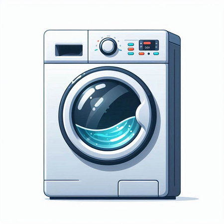 Vector illustration of washing machine. Isolated on a white background.のイラスト素材