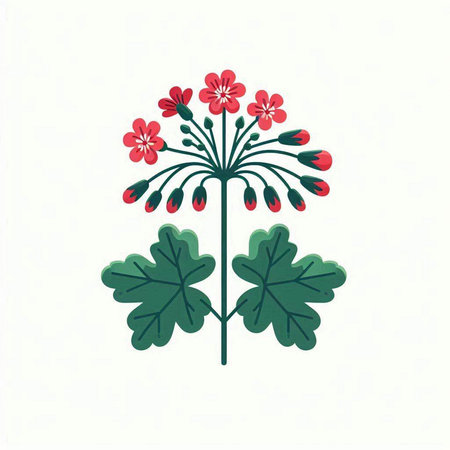 Geranium icon. Flat illustration of geranium icon for web designのイラスト素材