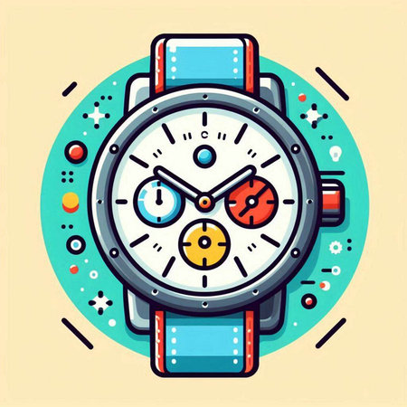Wristwatch icon in flat style. Wristwatch vector illustration.のイラスト素材