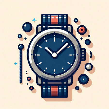 Wristwatch flat icon. Vector illustration in trendy flat style.のイラスト素材