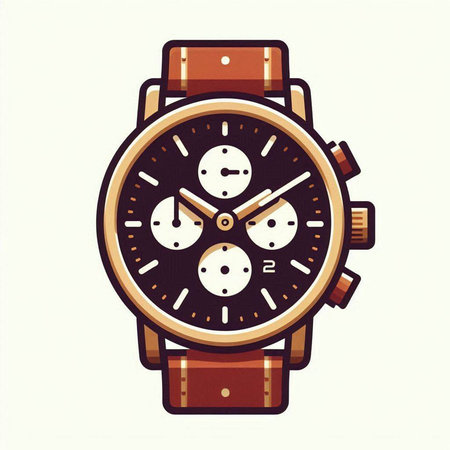 Wristwatch isolated on white background. Vector illustration in retro style.のイラスト素材