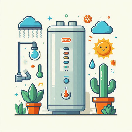 Illustration of a water cooler in the flat style. Vector illustrationのイラスト素材