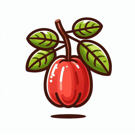 Hibiscus berry vector illustration isolated on white background.のイラスト素材