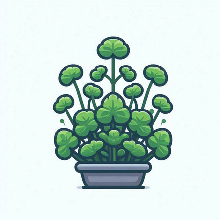 Houseplant in pot. Vector illustration of houseplant in pot.のイラスト素材